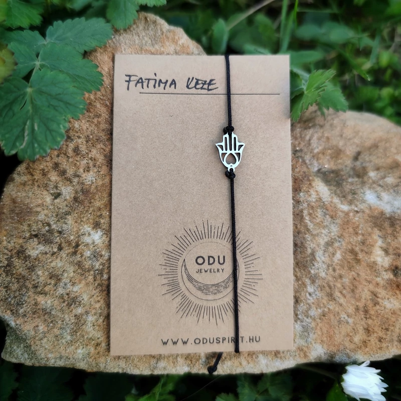  Hamsa / Fatima keze karkötő idézettel - választható fonalszínnel